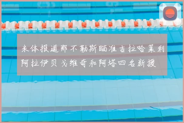 米体报道那不勒斯瞄准吉拉哈莱利阿拉伊贝戈维奇和阿塔四名新援